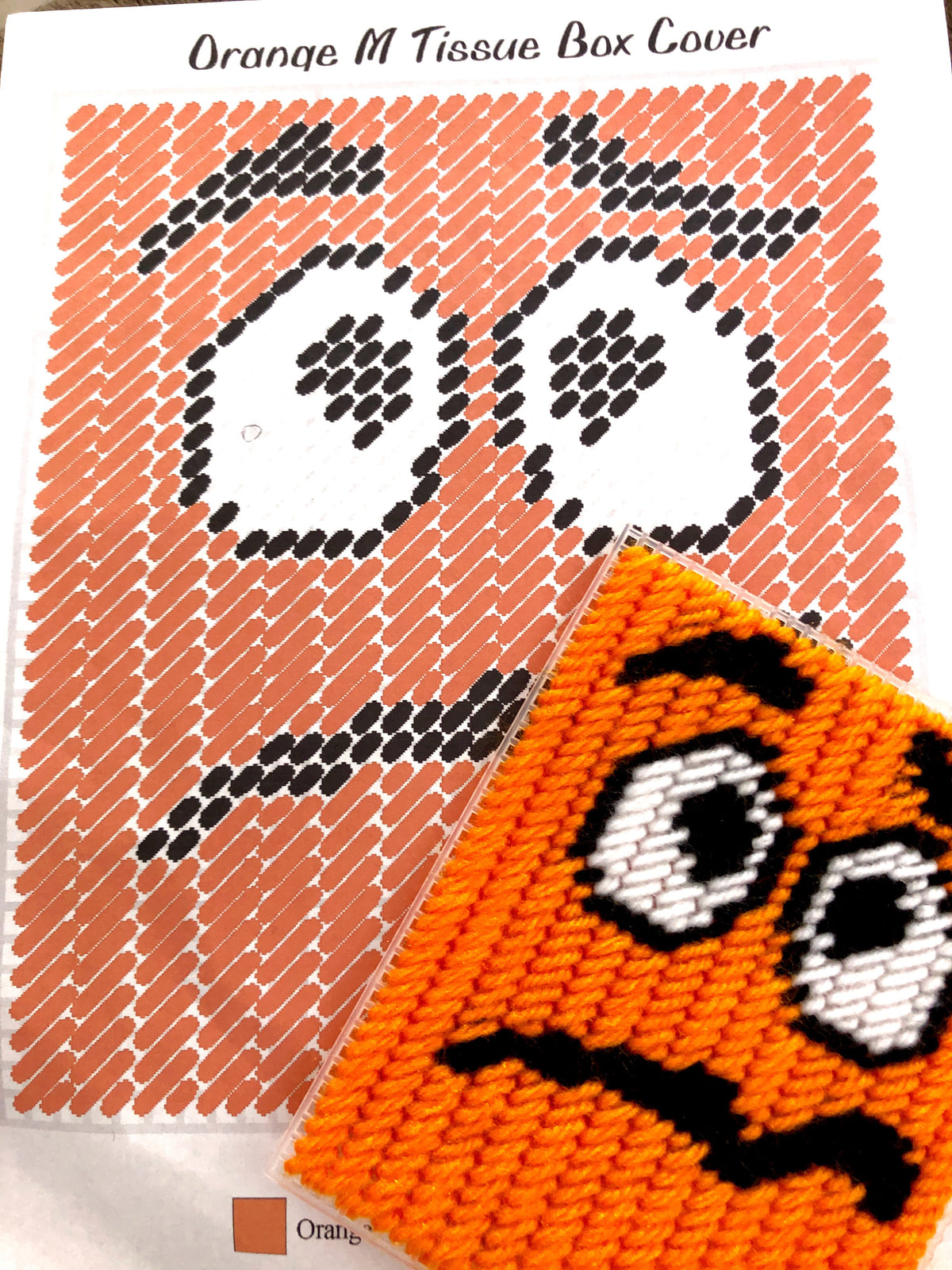 M&M Pick Your Side Plastic Canvas Tissue Box Pattern