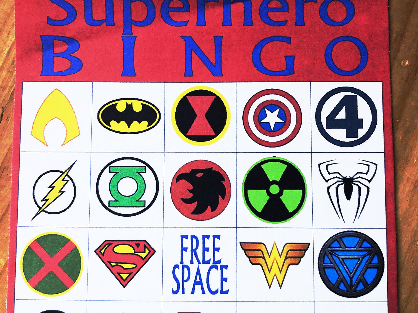 Superhero Bingo Game Printable