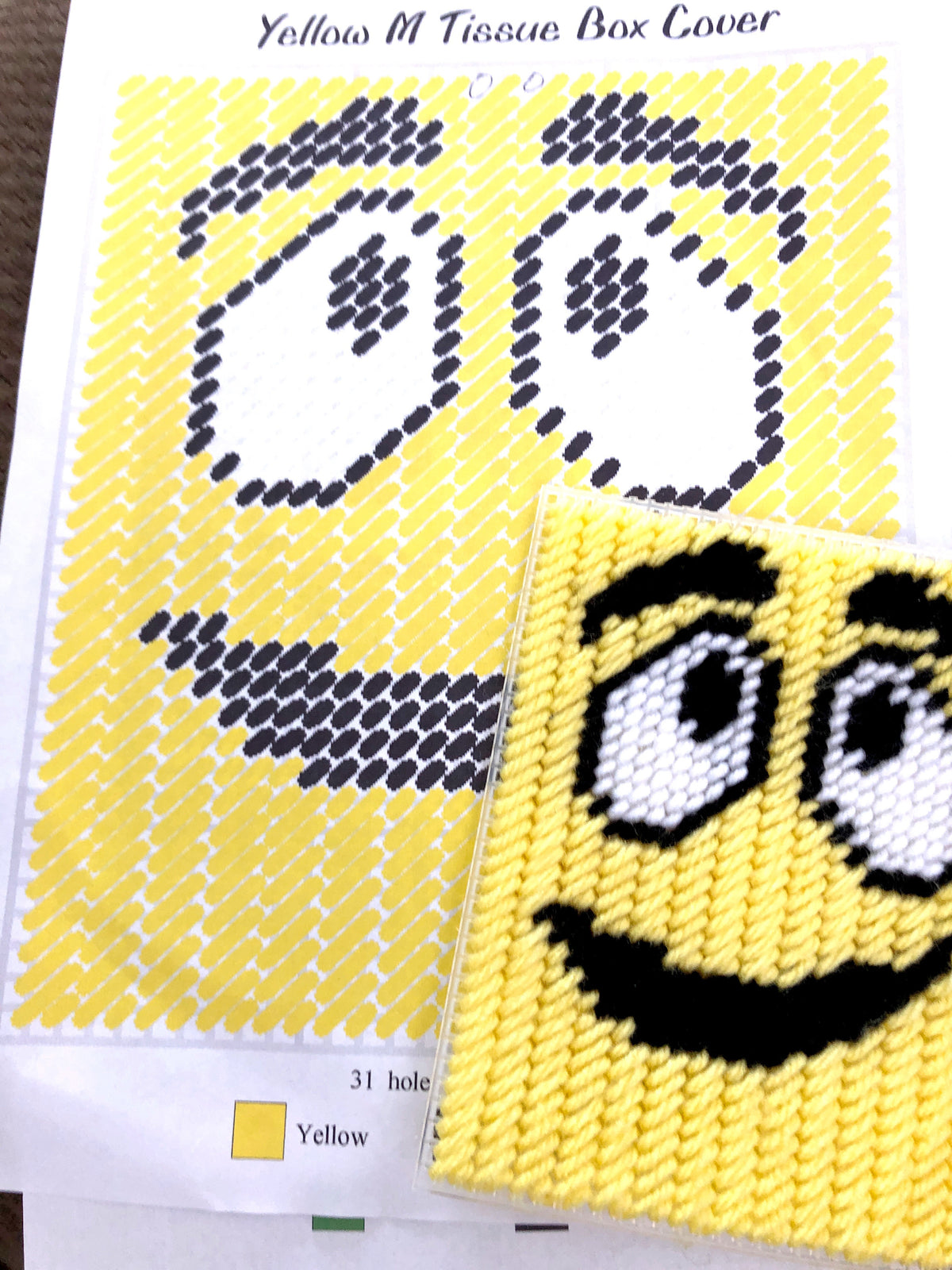 M&M Pick Your Side Plastic Canvas Tissue Box Pattern
