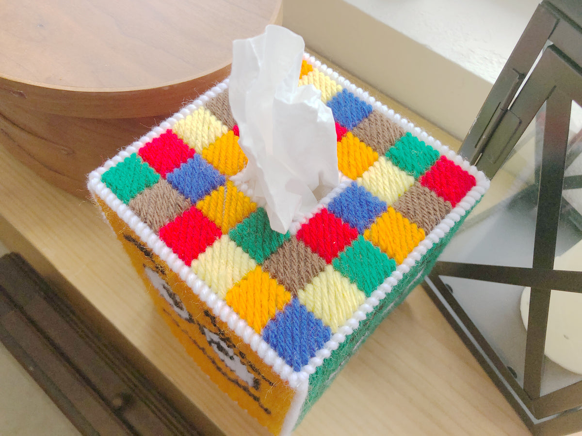 M&M Pick Your Side Plastic Canvas Tissue Box Pattern