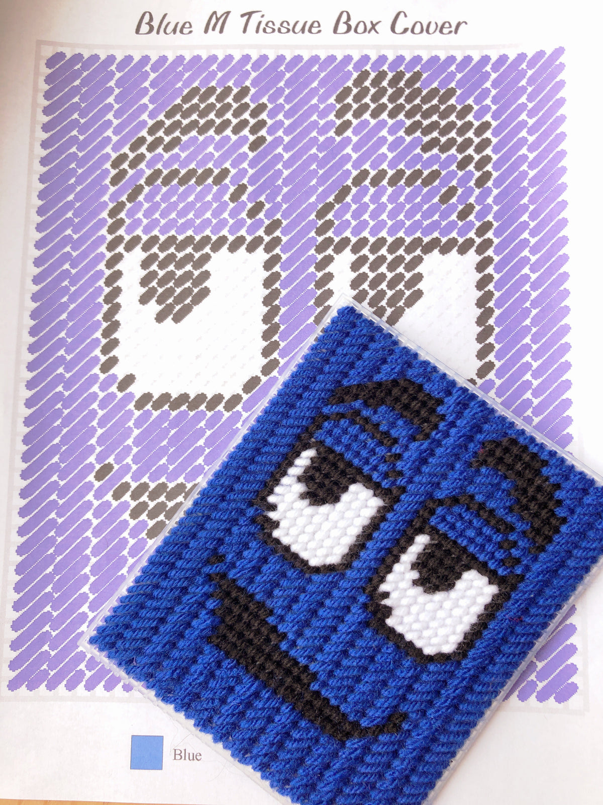 M&M Pick Your Side Plastic Canvas Tissue Box Pattern