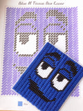 M&M Pick Your Side Plastic Canvas Tissue Box Pattern