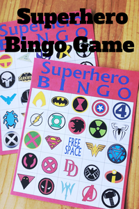 Add this fun Bingo party printable to your super hero party.  With all your favorite superheroes and some you may not even remember, you'll have lots of fun playing bingo with all your friends.