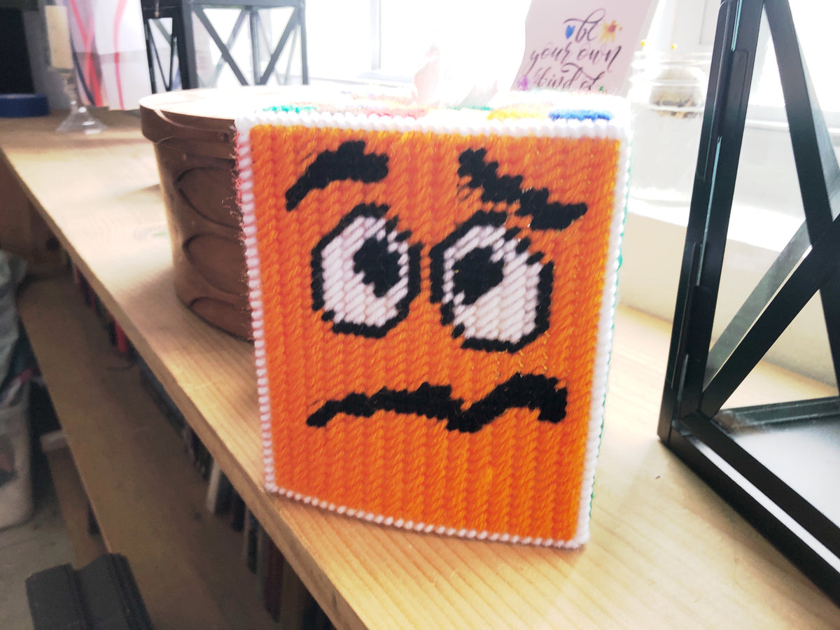 M&M Pick Your Side Plastic Canvas Tissue Box Pattern