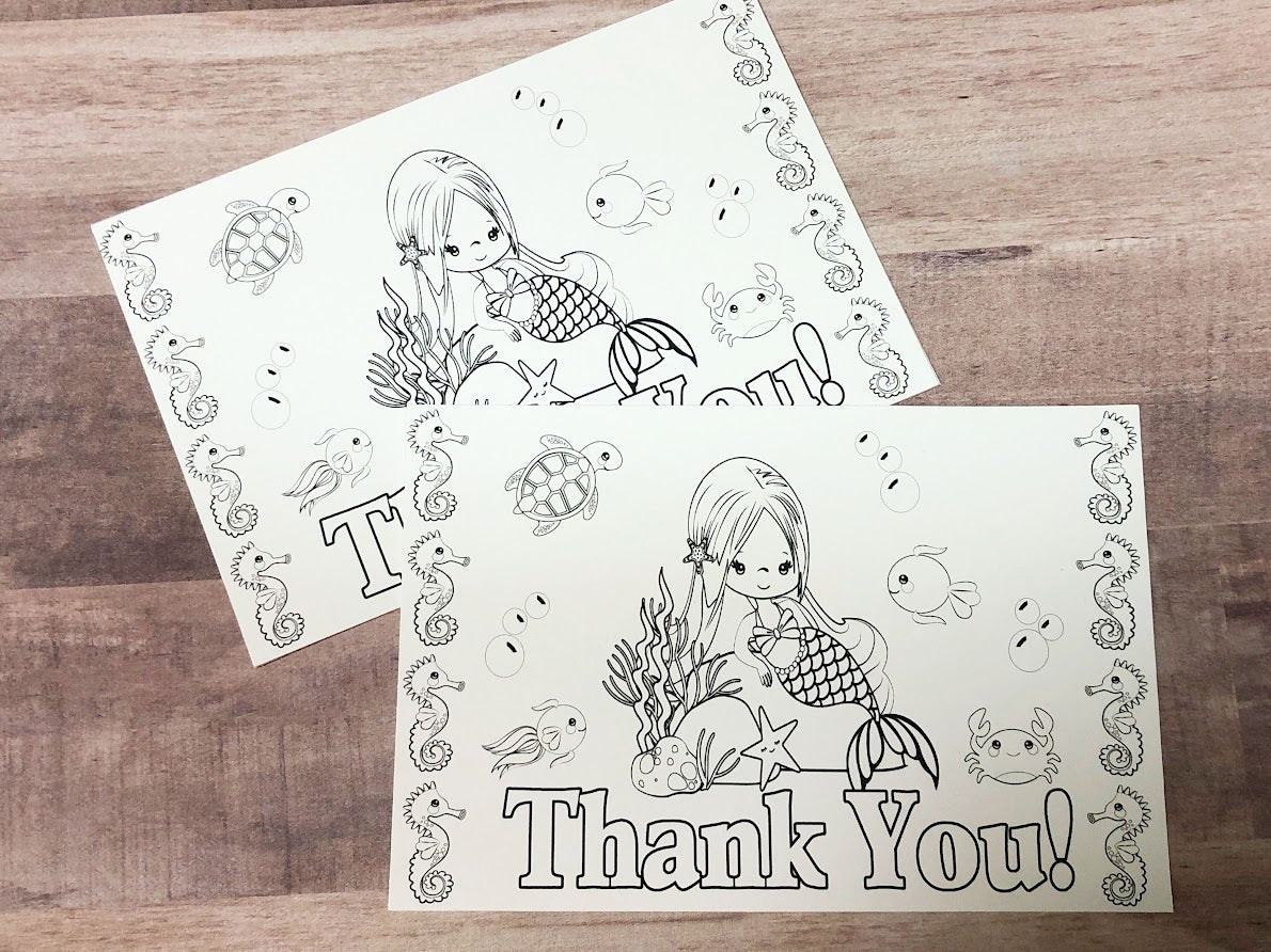 Mermaid Thank You Postcard Printable