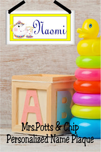 Mrs. Potts and Chip Personalized Name Plaque