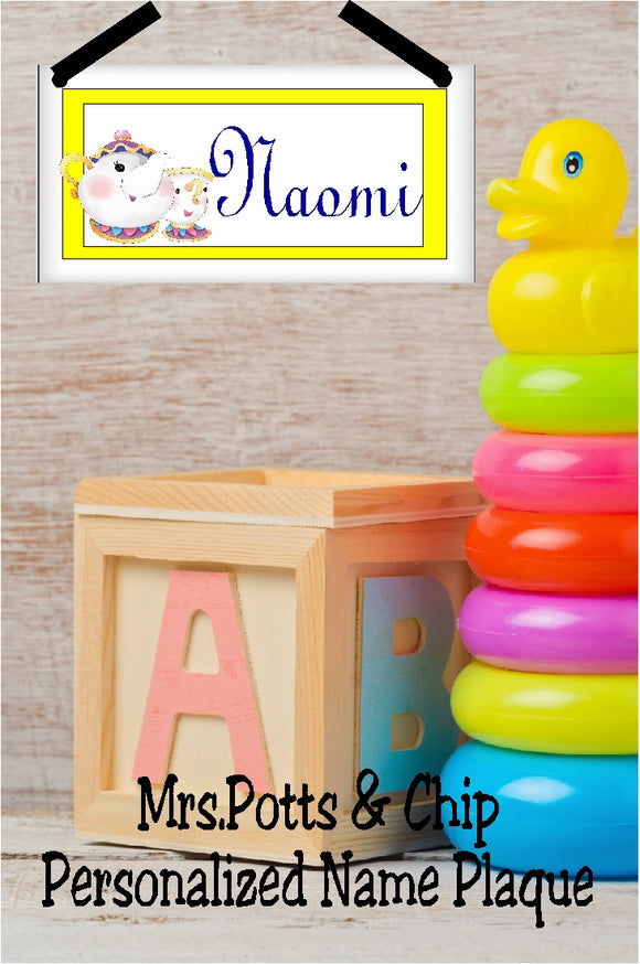 Mrs. Potts and Chip Personalized Name Plaque