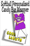 Softball Personalized Candy Bar Wrapper