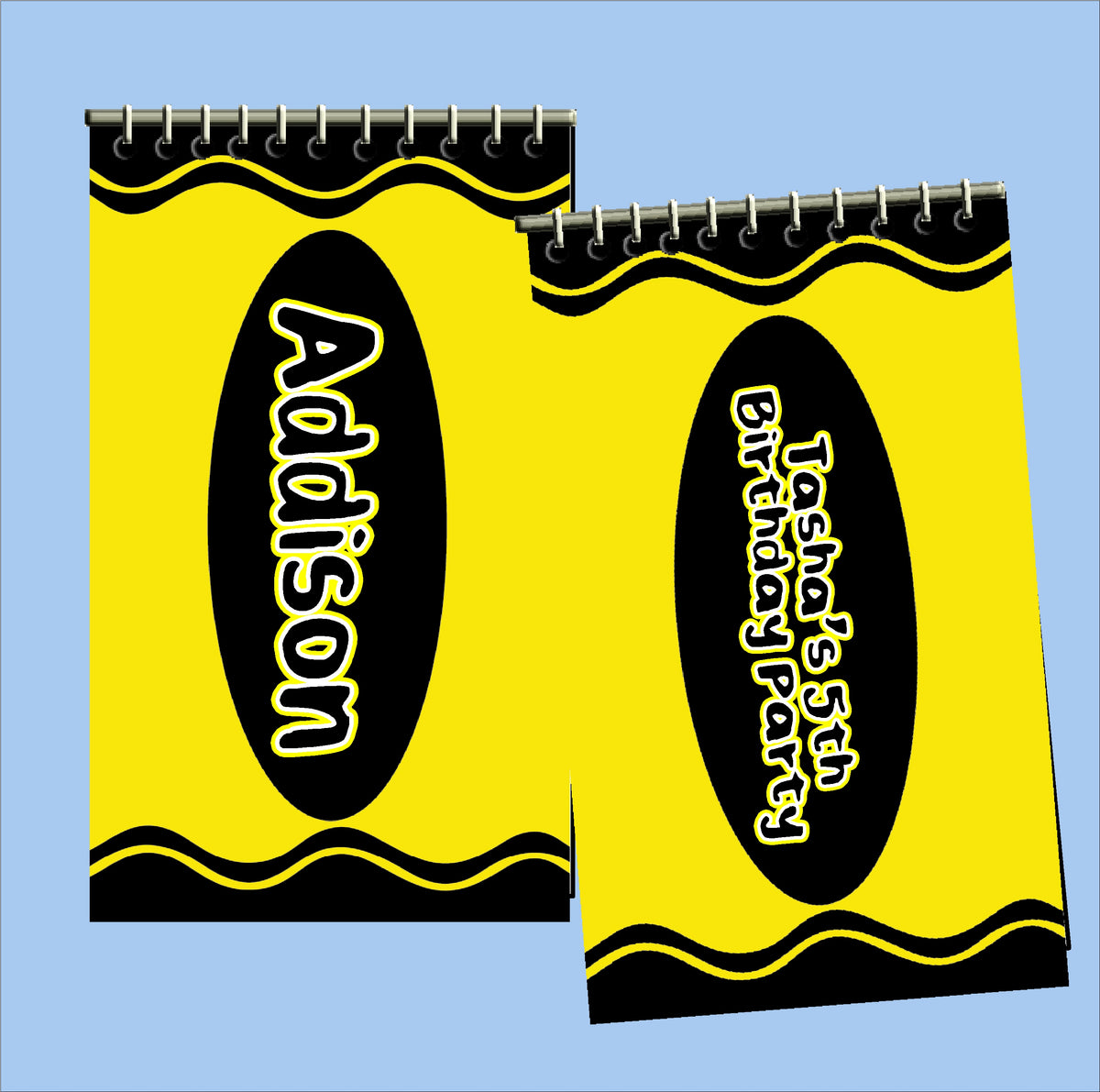 Colored Crayon Personalized Notebook Party Favor